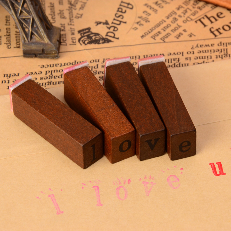 Korean stationery wholesale, capitalization letter vintage stamps, diaries, children's educational stamps, wooden box set Application Scenario