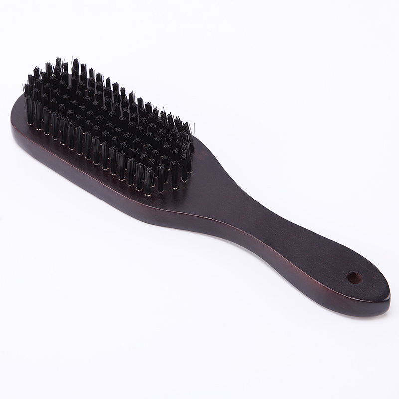 Large retro oil head comb, bath brush, facial beard cleaning comb, coffee-colored solid wood large back scrubbing brush shanilak