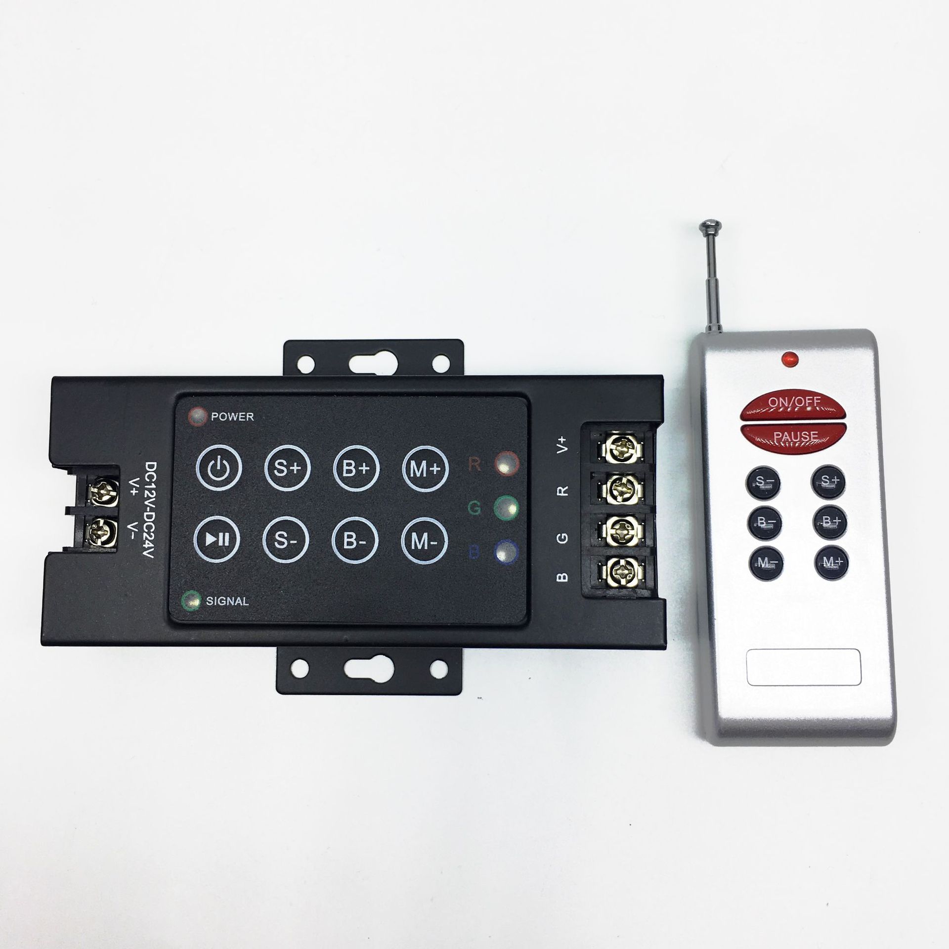 RF4 key 30A iron shell controller, RGB light bar, high-power LED seven-color controller, 30A signal amplifier Specification image
