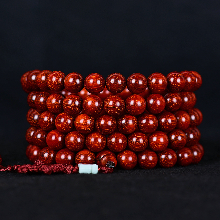 Wholesale Indian Small Leaf Rosewood 2.0 Old Material Line Bead Bracelet Wooden Play Bracelet 108 Buddhist Beads For Men Specification drawing