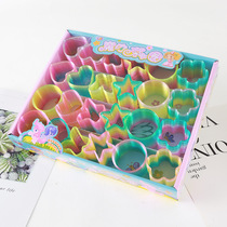 Heart-shaped magic rainbow ring Butterfly shaped plastic spring ring Rainbow Jenga children's classic educational toy