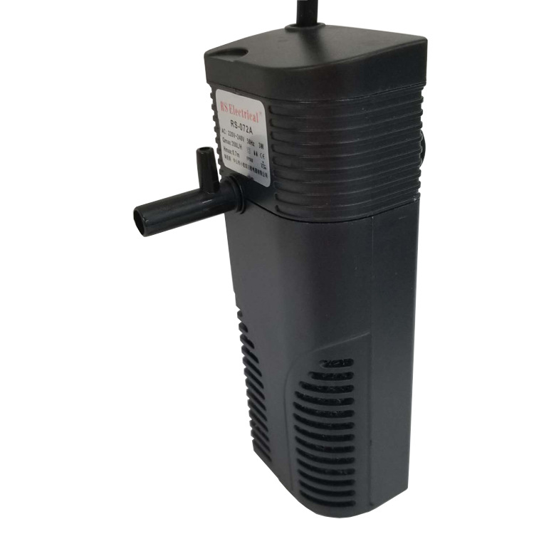 The three-in-one submersible water pump for fish tank filter is equipped with an eight-shaped plug for the filter material of the aquarium Specification image