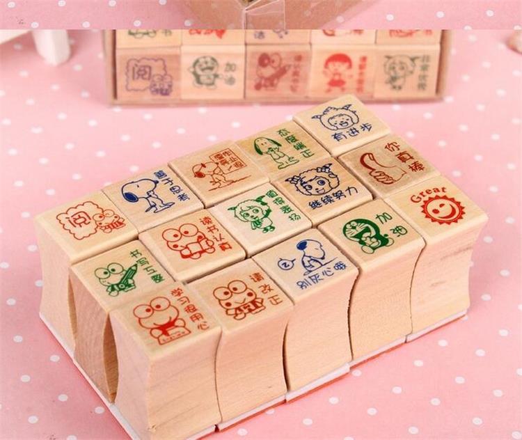 Wooden teacher's comment stamps, children's comment stamps, and wooden stamps for teaching encouragement and praise of students