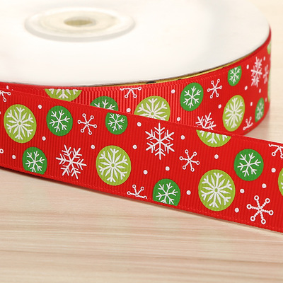 螺纹带丝带印刷圣诞系列 圣诞节活动装饰用品罗纹带彩带批发定制详情图5