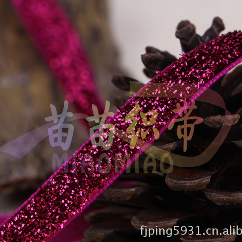 Factory Direct Wholesale Yu Chen Ribbon Wedding Decoration Bow Ribbon Diy Jewelry Gold Velvet Onion Belt 3 Points Specification drawing
