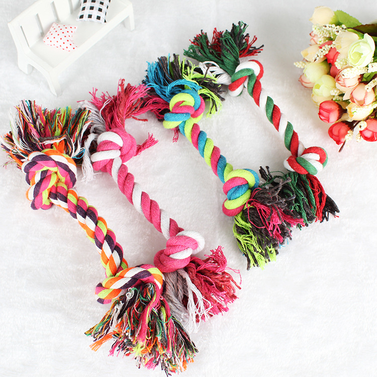 Woven rope pet toys, durable teeth grinding, dental cleaning cotton rope knots, dog toys, pet daily necessities in stock wholesale Specification image