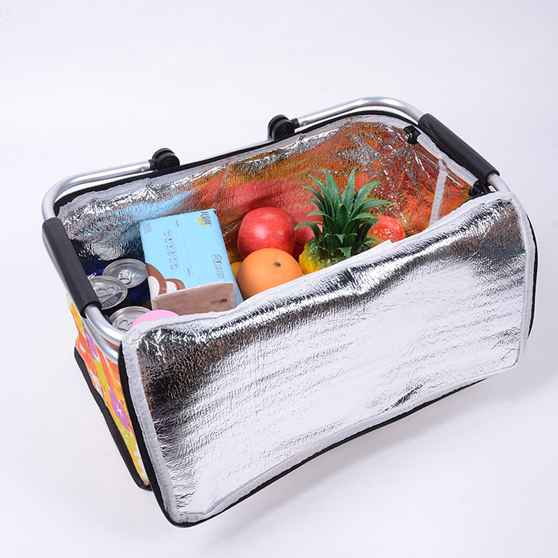In 2023, hot-selling portable folding shopping baskets, fashionable printed picnic bags, waterproof Oxford cloth shopping baskets, cross-border supply insulated bags, meal bags, wine insulated bags, catering camping boxes, ice packs, insulated bags, and insulated boxes Application Scenario