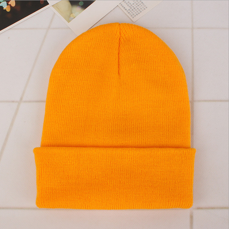 2024 Acrylic Wool Hat For Men And Women Lovers Europe And The United States Autumn And Winter Knitted Pullover Hat Candy Color Hat details Picture