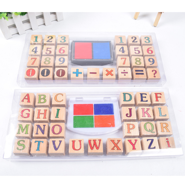 The manufacturer supplies wooden children's learning stamps with 26 English letters and numbers as teaching materials for teachers Specification image