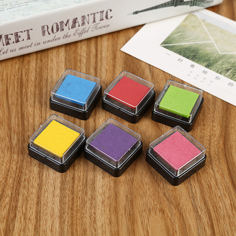 Children's fingerprint color ink paste rubber stamp, fingerprint painting diy ink pad, cartoon stamp helper