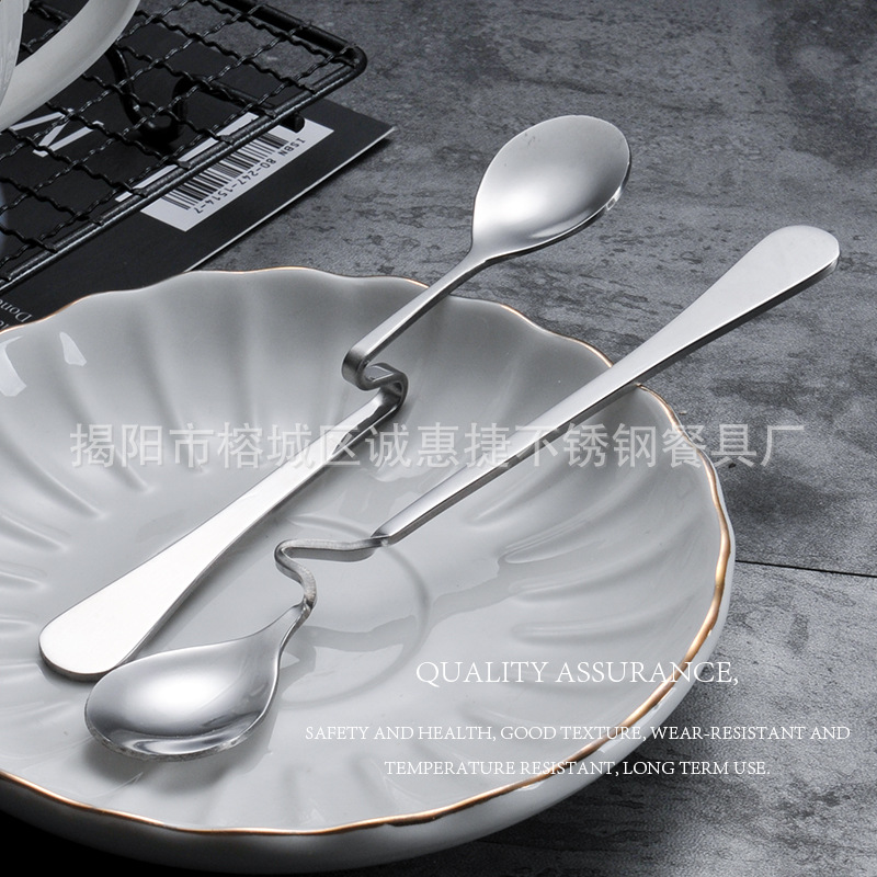 Chenghuijie Factory direct sales coffee spoons, stainless steel hanging cup spoons, creative twisted spoons, mixing spoons, seasoning spoons and spoons details Picture