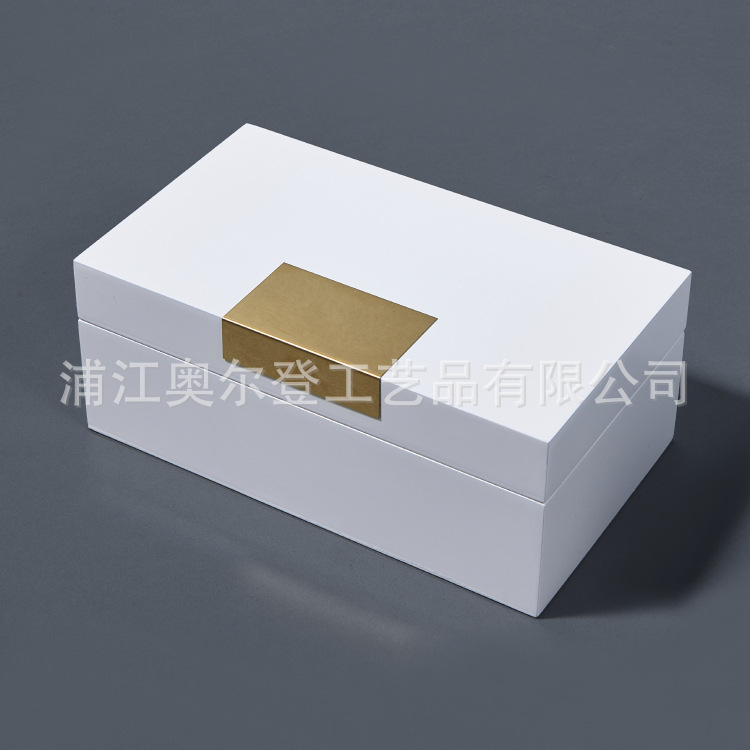2023年款木盒产品生产企业厂家木质礼品包装盒批发白色黑色高光盒详情图1
