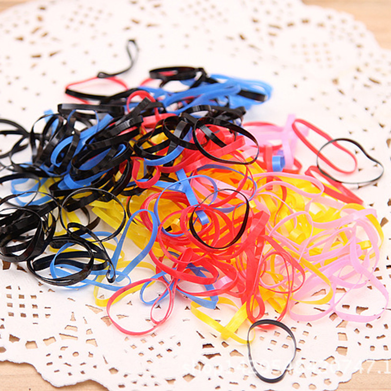 Korean Version Of The Hot Selling Color Disposable Rubber Band Children's Head Tie Rope Barrel Hair Ring Does Not Hurt Hair Headwear Manufacturers Direct Sales Application Scenario