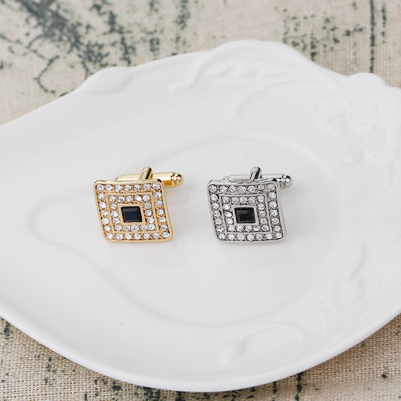 European and American jewelry creativity new French diamond cufflinks cuff nails men's shirt cuff links cross-border hot supply details Picture