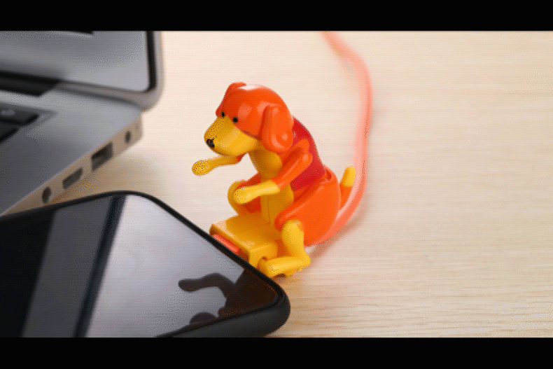 流氓狗数据线 小狗充电线 适用于苹果安卓手机USB 流浪狗狗数据线详情图5