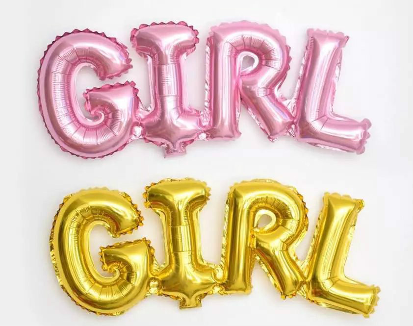 Siamese English letter aluminum film balloon BABY GIRL BOY wedding decoration premium Siamese letter balloon details Picture