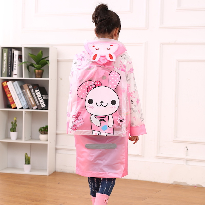 Niños impermeable impermeable escuela primaria poncho niños niñas kindergarten bebé ir a la escuela niño con asiento de bolsa grande impermeable Specification image