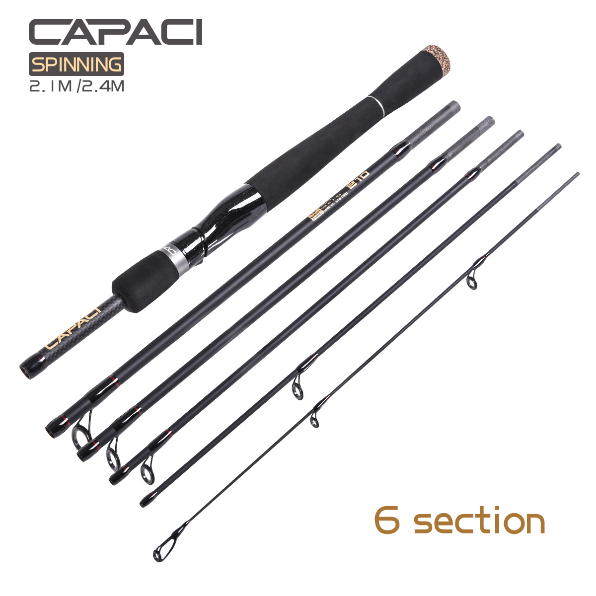 28040 CAPACI [Multi-Section Super Short-circuit Sub-Rod] 2.1/2.4m M Straight handle Sea Bass Fishing Rod 67 details Picture