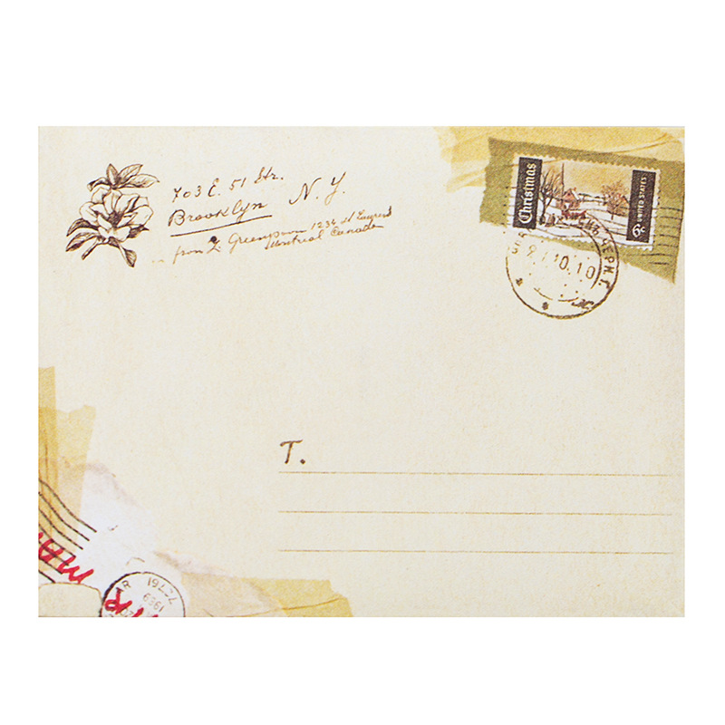 迷你系列 复古小信封 欧洲风情彩色装饰手帐贴纸小卡收纳袋12枚入详情图5