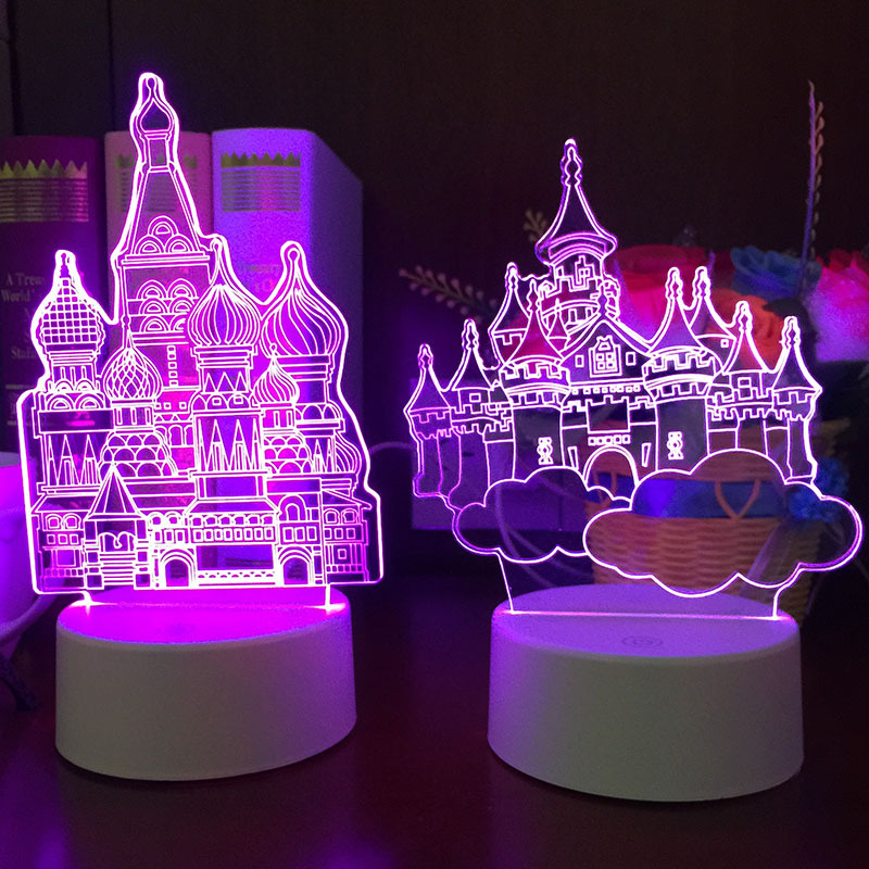 Creative gift 3d night light, dreamy led bedroom bedside table lamp, acrylic popular gift custom logo Application Scenario