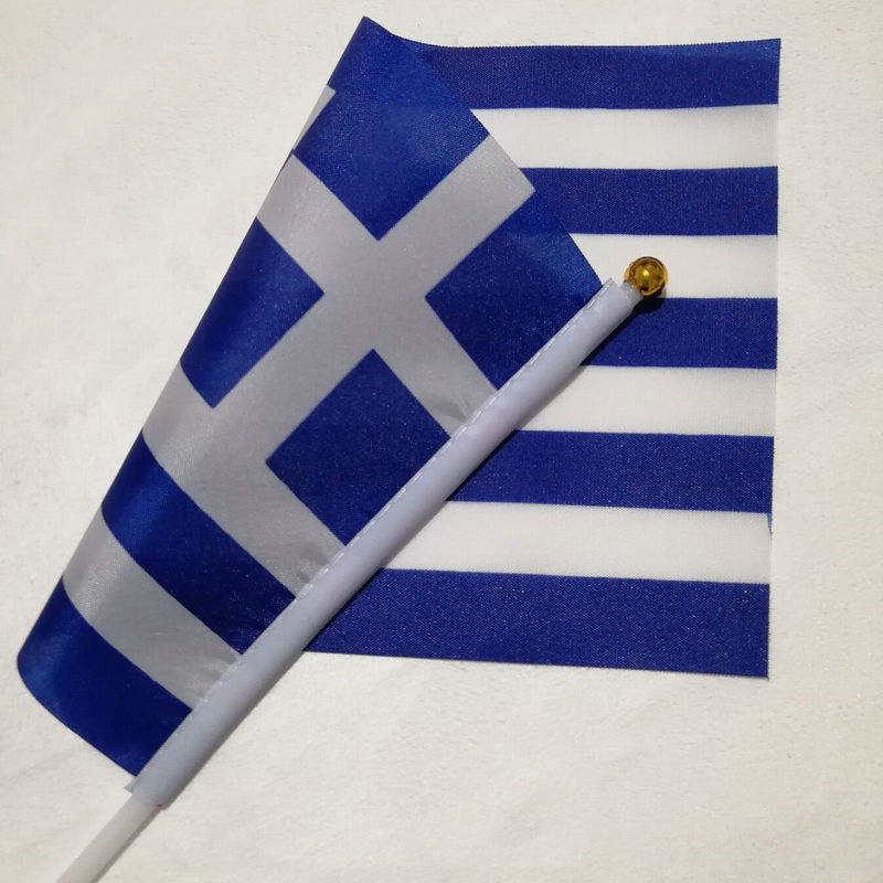 Cross-border supply of hand-waved flags for flag events of various countries: No. 8 Greek hand-waved flag, 14*21cm, Greek hand-waved flag Application Scenario