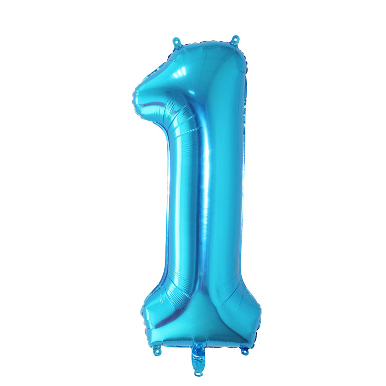 源头厂货 新款瘦版40寸蓝粉数字气球 90cm大号飘空婚庆派对氦气球详情图4