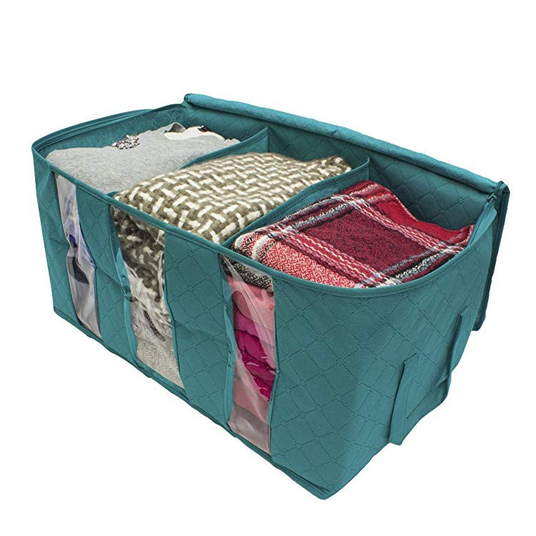 Amazon non-woven quilt storage bag cotton quilt storage box wardrobe clothing storage bag can be window sorting box Item Picture