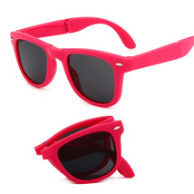 折叠太阳镜批发 塑料促销米钉眼镜 厂家定制logo 折叠太阳眼镜FDA
