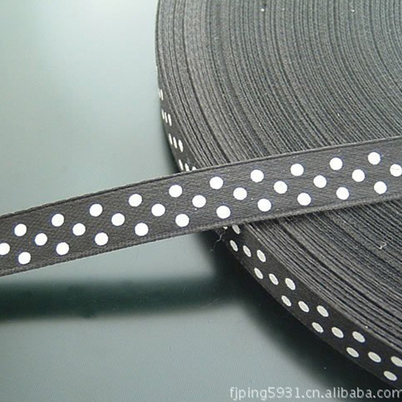Jewelry Bow Print Dot Ribbon Available In Stock 3-Point Print Ribbon Print White Polka Dot Rib Ribbon Application Scenario