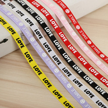 厂家印刷字母LOVE织带 罗纹带丝带子印刷薄款螺纹带带批发定制款