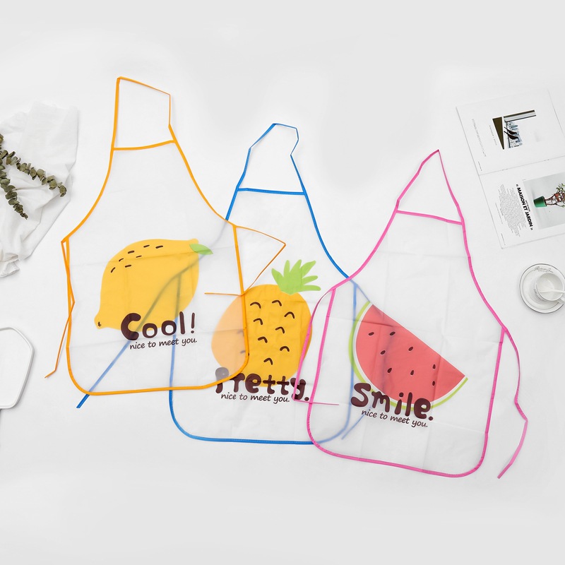 Fruit Apron Household Protection Cute Fresh Water And Oil Proof Laundry Cooking Unisex Kitchen Sleeveless Apron details Picture