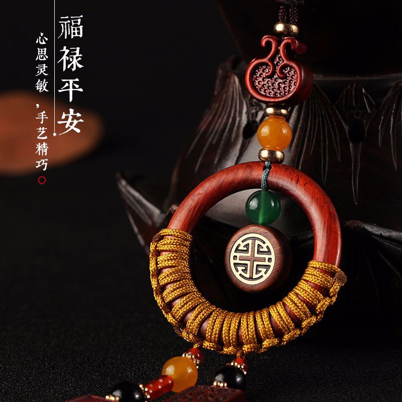 Factory direct sales of new ethnic-style rosewood car interior high-end car safety art pendant AXJS001 Application Scenario