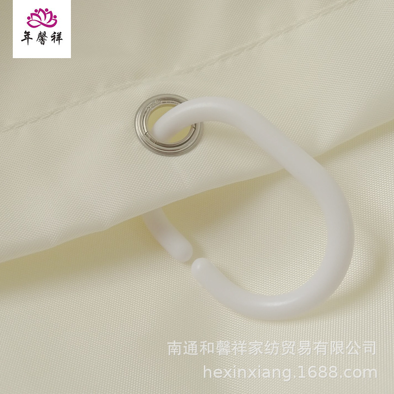 Beige Shower Curtain Pure Pigment Bath Curtain Beige Chunya Polyester Shower Curtain Wholesale Hotel Shower Curtain Waterproof Specification drawing