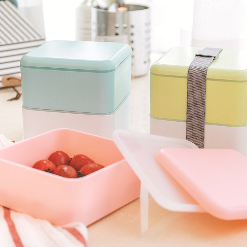 日式双层饭盒/餐具/便当盒产品图