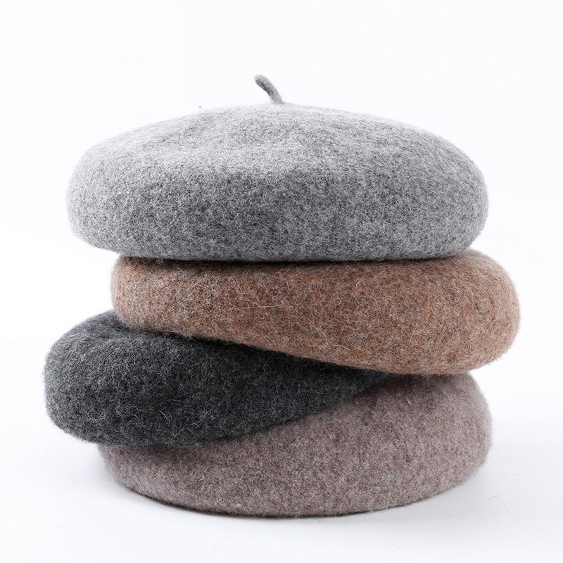 Spring And Autumn New Beret Korean Version Mushroom Ladies Hat Breathable Pumpkin Hat Woolen Painter Hat Specification drawing
