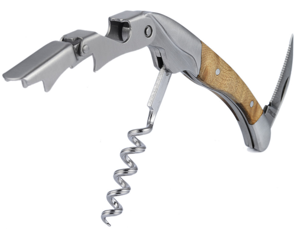 Creative kitchen gadgets, wine and red wine bottle openers, high-end shadow wood wine knives, multi-functional wine utensils details Picture