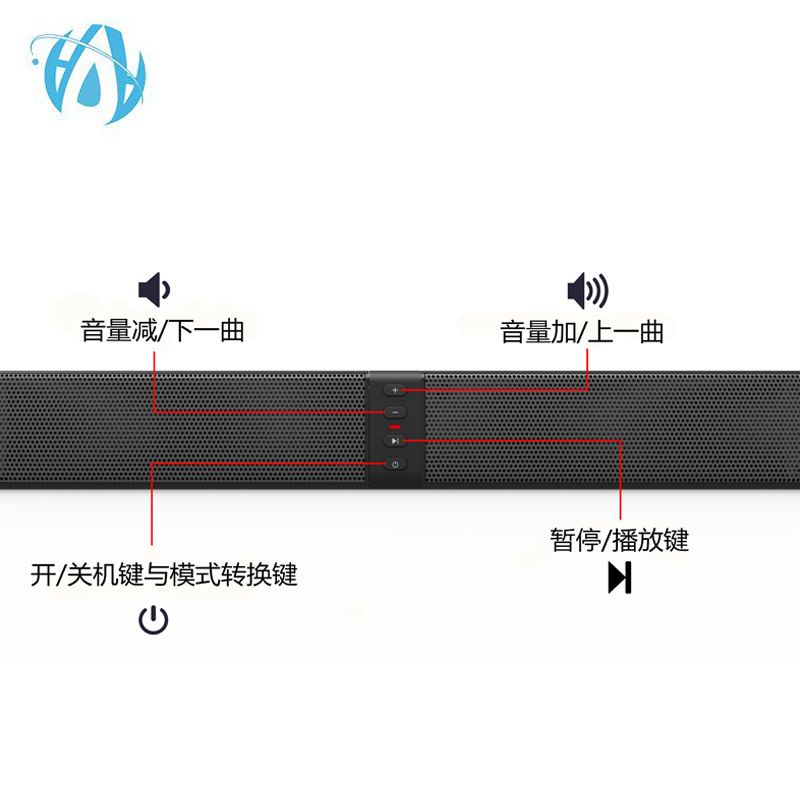 The bestseller in foreign trade, the Soundmaster wireless Bluetooth speaker BS-36, is a detachable TV speaker for computer desktops Item Picture