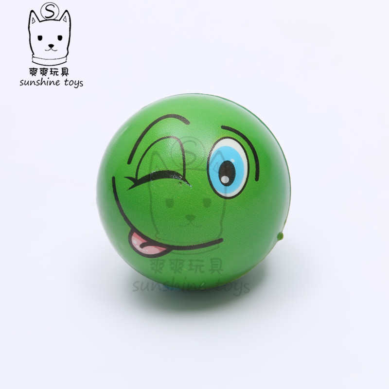 10cm PU球发泄海绵球发泡压力儿童玩具球表情批发表情emoji 笑脸详情图3