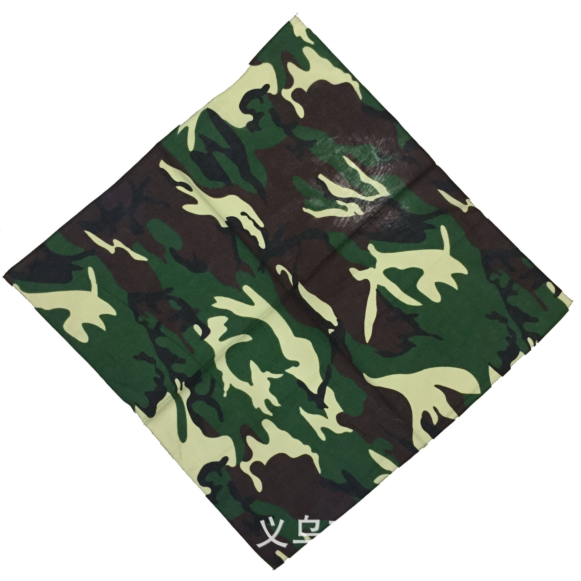 All-cotton outdoor square towels in stock, green bandnan camouflage net towels, jungle camouflage headscarves, cross-border pic 1