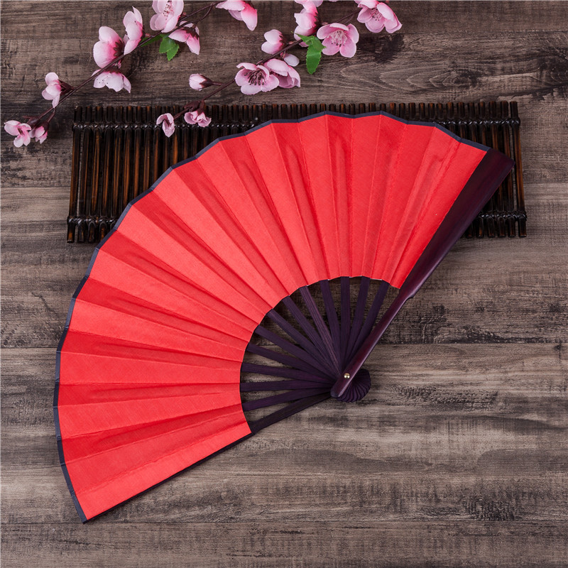 8 Inch Mail Ming Yuesing Girl Group The Same Double-Sided Two-Color Ancient Dance Folding Fan Red And White Will Enter The Wine Prop Fan Specification drawing
