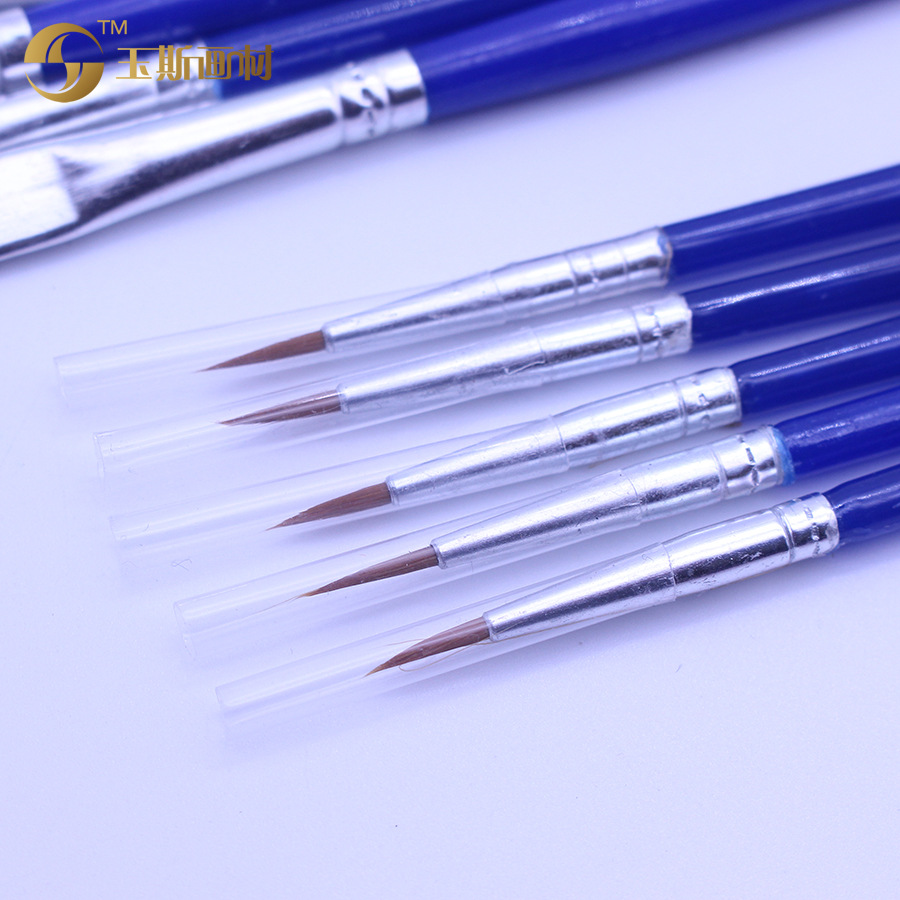Plastic Pole Nylon Wool Pointing Pen Flat Head Digital Oil Paintbrush Enamelled Plaster Ceramic Painted Children's Paintbrush Application Scenario