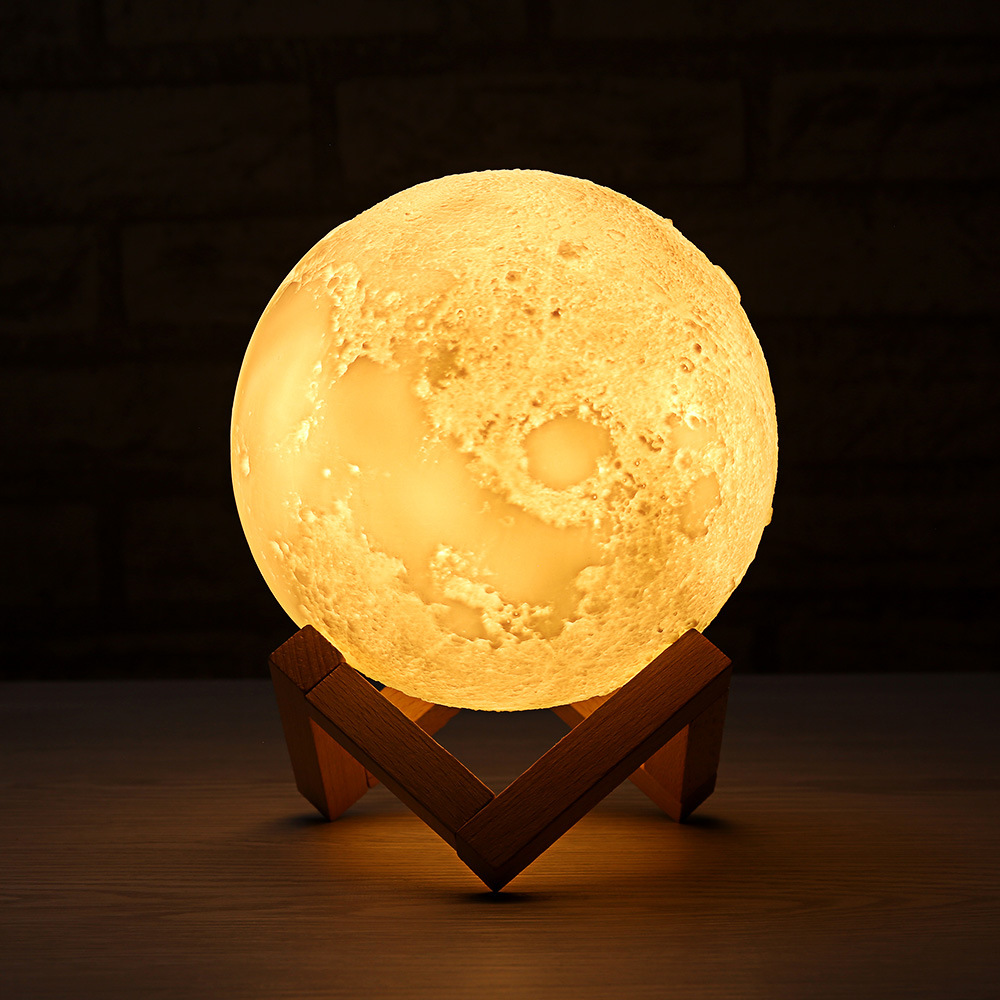 3D月球灯LED台灯遥控礼品灯触控床头灯创意USB充电小夜灯工厂直销详情图1