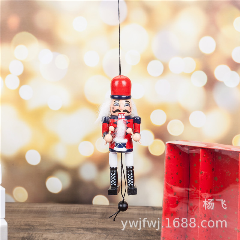 New 15Cm Nutcracker String Soldier Puppet Crafts Wholesale Creative Christmas Hanging Gift Toys Item Picture