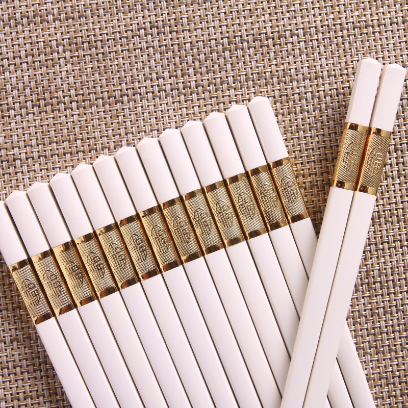 One person, one chopstick. Bright red ivory white alloy hotel tableware. Home and gift. High-temperature resistant and sterilized hotel chopsticks details Picture