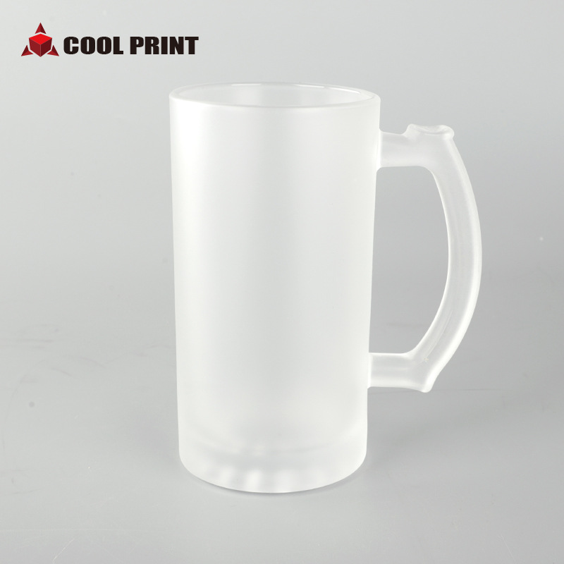 16oz large capacity frosted beer mug with heat transfer printing, creative and personalized printed image LOGO blank cup details Picture