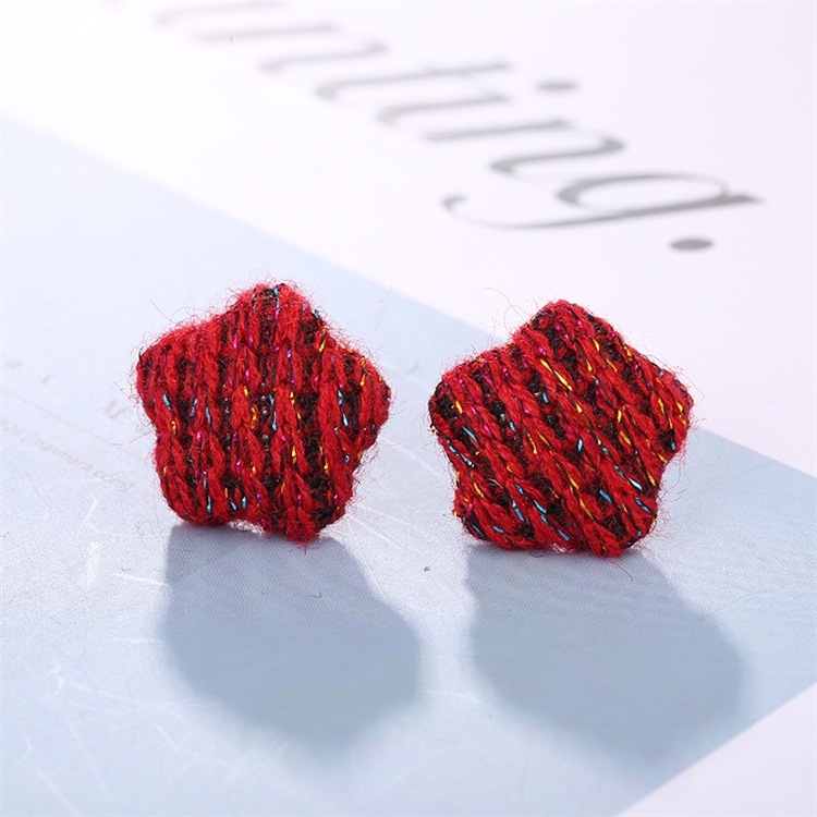 Korean Version Fashion Autumn And Winter Earrings Love Round Square Five-Pointed Star Earrings Female Simple Short Matching Earrings Specification drawing