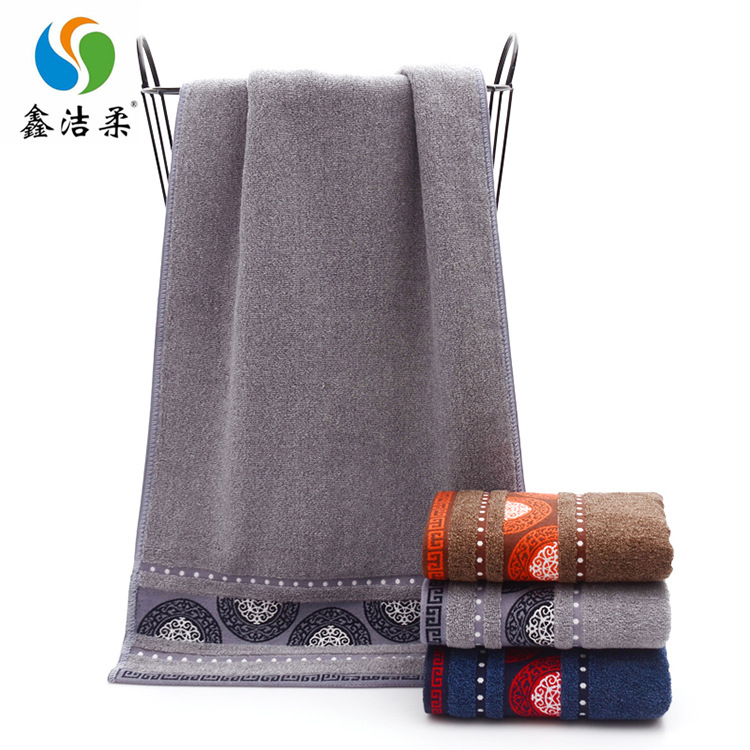 Processing Custom Adult Towel Ab Yarn Cotton Fan Leaf Face Towel Thickened 110G Household Face Towel Wholesale details Picture