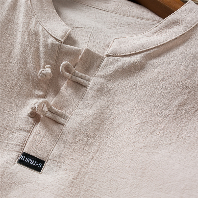 A Generation Of Summer Chinese Style Linen Men's Short Sleeve T-Shirt Set Plus-Size Pants Fashion Cotton Hemp Men's T-Shirt Specification drawing
