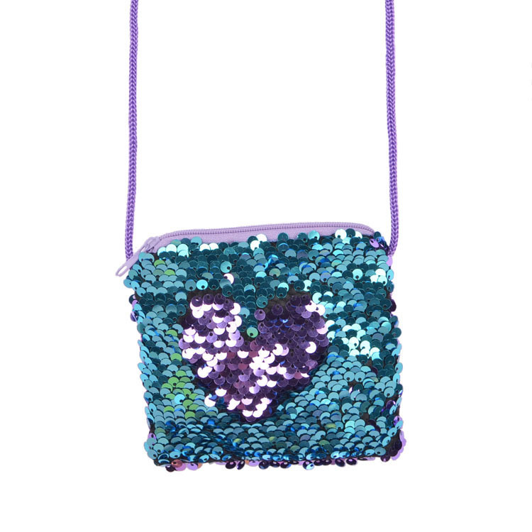 Square sequined coin purse, lanyard bag, crossbody bag, children's coin purse, cosmetic bag, popular sequined small bag wholesale Specification image