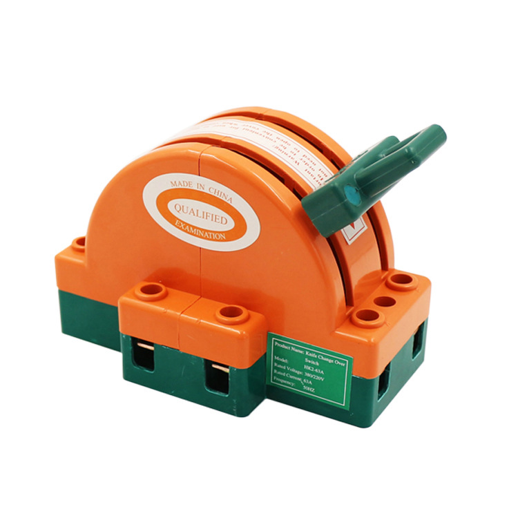 All-copper 2P63A bidirectional switching knife switch hk11 reverse and forward knife switch resin new type double-throw knife switch details Picture